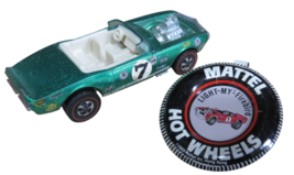 1969 Hot Wheels Redline Light My Firebird Green w/ White Interior + Butt... - $98.95
