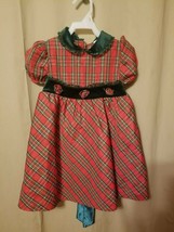 Little Bitty - Boutique Red Plaid Taffeta Size 24M  NEW $65      B3 - £15.17 GBP