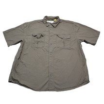 Cabelas Shirt Mens XL Brown Short Sleeve Button Up Casual Cotton - $19.68