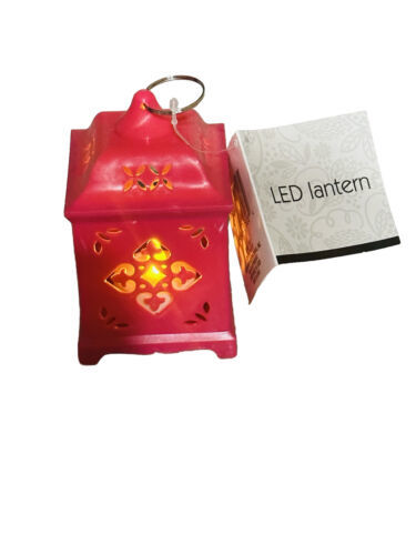 Pink LED Lantern 5.2 In Flickering Yellow Tea Light. On/Off Switch  4.5” - $9.78