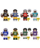 8pcs Rugby Football Players NFL Super Bowl Minifigures Giants Rams Steel... - $25.88 CAD