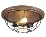 Home Decorator Keaton 15-3/4&quot; Bronze Industrial 2-Light Ceiling Lighting... - $59.00
