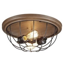 Home Decorator Keaton 15-3/4&quot; Bronze Industrial 2-Light Ceiling Lighting Fixture - £46.40 GBP