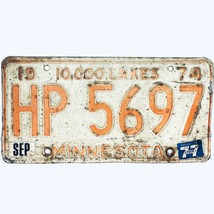 1977 United States Minnesota Lakes Passenger License Plate HP 5697 - $12.86