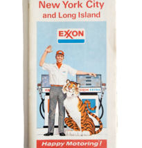 1974 Exxon New York City Long Island Folding Vntge Road Map Gas &amp; Oil Ti... - $745.41 MXN