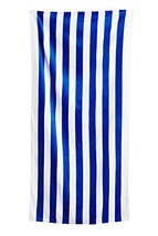 Cabana Stripes Cobalt Velour Beach Towel - £21.06 GBP