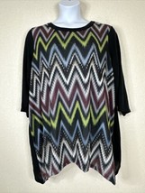 NWT Avenue Womens Plus Size 22/24 (2X) Zig-Zag Stripe Knit Top 3/4 Sleeve - £16.10 GBP