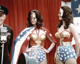 Wonder Woman 1976 Lynda Day George as Fausta next to Lynda Carter 8x10 photo - £7.67 GBP