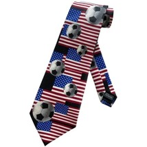 RM Style Mens American Team USA Soccer Balls World Cup Necktie | Neck Tie - £11.64 GBP