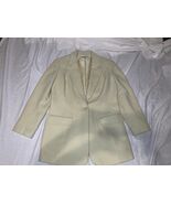Women 100% Wool Poly Lined Nordstrom Pale Yellow Single Button Blazer Ja... - $31.67