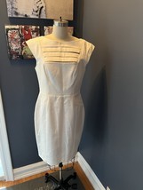 French Connection White Cut Out Sheath Sleeveless Dress Tailored Fit 10 - $39.99
