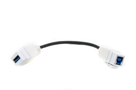 RiteAV White USB 3 A-B Female F/F Pigtail Extension Keystone-to-Cable Dongle - $9.09