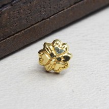 Süß Blumenmuster Stil 18k Echt Gold Nasen Ring Damen Nieten Push Ansteck... - £22.32 GBP