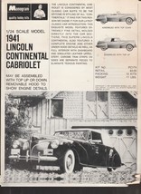 Monogram 1941 Lincoln Continental Dealer Sell Sheet 1967 - £3.16 GBP