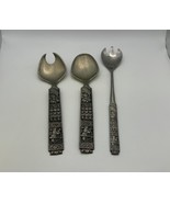Hardanger Norway Pewter KONGETINN Viking 3 Piece Salad Server Lot - $54.66 CAD