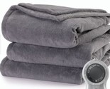Sunbeam Heated Electric Blanket Bedding Twin Microplush Ultimate Grey 10... - £33.61 GBP