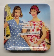 Anne Taintor Retro Melamine Plate We Came We Shopped We&#39;re Ready for Coc... - £10.90 GBP