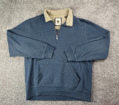 GH Bass Sweatshirt Men Large Blue 1/4 Zip Sherpa Fleece Jacket Sweater Pullover - £13.50 GBP