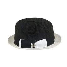 Men's Bently Semi Crushable Fedora Briad Straw Hat Enzo EN200 Black/White image 3