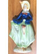 Occupied Japan FANCY LADY WITH DRESS 4-3/4&quot; tall porcelain/china figurin... - $20.79 CAD