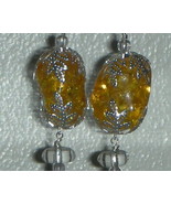 Gorgeous Genuine Baltic Amber and Topaz Drop Earrings - $538.87 MXN