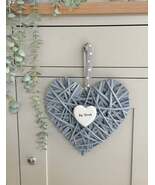 Be True Grey Wicker Heart Hanger - $21.85