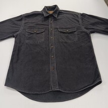 St John's Bay Men's Black Heavyweight Long Sleeve Cotton Shirt Pockets Sz Medium image 13