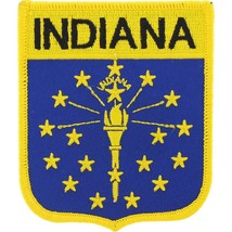 Indiana State Flag Shield Patch 2 7/8&quot; x 3 1/2&quot; - £6.89 GBP