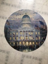 Round Jigsaw puzzle 750 piece. Thomas Kinkade. Flags over the Capitol 24&quot; - $16.82