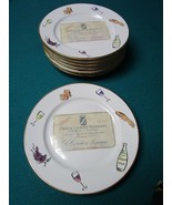 Rosanna Chateau Haul-Bages &amp; Lafaurie-Peyraguey  7 SALAD Plates 7&quot;, Italy   - $238.29 CAD