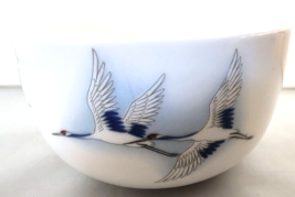 Haeng Nam Sa Korea Blue White Flying Cranes Snow Bone China Bowl 2 1/2&quot; ... - $28.05