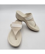 Cole Haan Margate Wedge II Sandshell Sandals Sz 5.5 B Cream &amp; White - $42.08 CAD