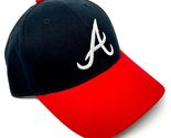 National Cap MVP Atlanta Braves Logo Baseball Navy Blue &amp; Red Curved Bil... - £22.48 GBP