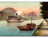 Steamship Aare and Lake Brienz Promenade Thun Switzerland UNP DB Postcar... - $4.90