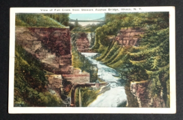 View of Fall Creek from Stewart Avenue Bridge Ithaca New York NY Postcard c1920s - $4.99