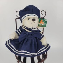 Unipack Designs Jointed Plush Polar Bear in Sailor&#39;s Dress 8&quot; BTG Tiffan... - $7.69