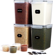 Extra Large Food Storage Containers 175oz 4PCS with Lids Airtight for Flour - £32.17 GBP