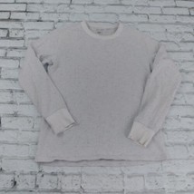 GAP Sweater Mens Medium White Gray Long Sleeve Slub Dorito Crew Neck Cotton - £12.66 GBP