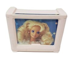 VINTAGE 1994 MATTEL BARBIE DREAM HOUSE FURNITURE PINK PLASTIC TELEVISION TV - $14.25