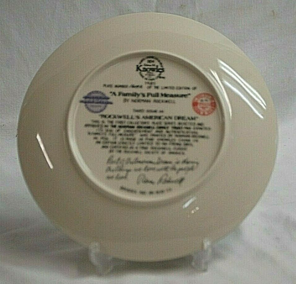 Rockwell's American Dream 1985 Collector Plate A Family's Full Measure COA 1609A Item image 3