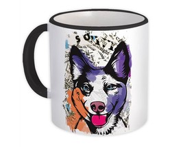 Siberian Husky Collage : Gift Mug Urban Artistic Art Patchwork Pencil Sketch Dog - £12.57 GBP