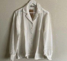 Soulmates Women&#39;s  Biddy Relaxed Shirt In Silk Ivory SZ L - £21.28 GBP