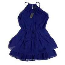 Anthropologie Greylin Blue Tami Ruffle Mini Dress Sz Small New  - £23.35 GBP