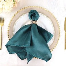 10 Peacock Teal Silky Satin 20X20&quot;&quot; Wedding Napkins Party Table Linens Catering  - £10.21 GBP