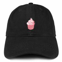 Trendy Apparel Shop Cupcake Patch Brushed Cotton Unstructured Dad Hat - Black - £15.81 GBP