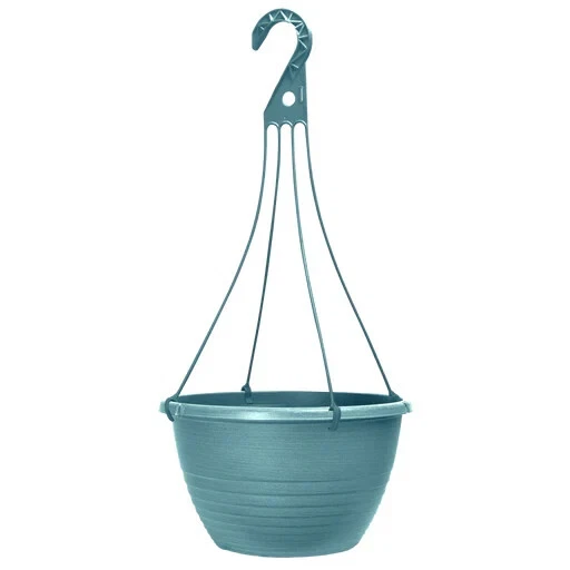 5 - 10&quot; Hanging Baskets, Blue Plastic, Hangers &amp; Drip Trays, Hanging Flo... - $30.37