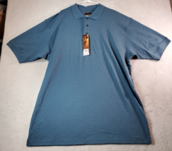 Copper Cove Polo Shirt Mens Tall 2XL Teal Knit 100% Cotton Short Sleeve ... - £16.98 GBP