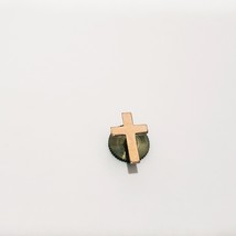 Miniature Christian Cross Screwback Lapel Pin 1/2&quot;  Vintage Gold Tone Tie Tack - £22.15 GBP