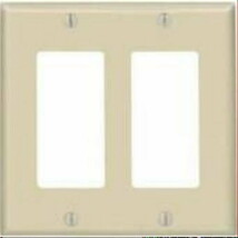 Leviton 80409-A 2-Gang Decora Wall Plate ALMOND - $4.21