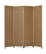4 Panel Folding Room Divider Weave Fiber Privacy Partition Screen 6Ft Tall - £129.72 GBP